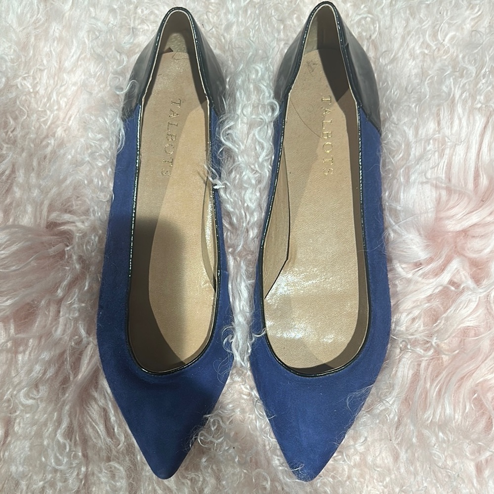 Talbots Blue Flats Elegant Suede Design